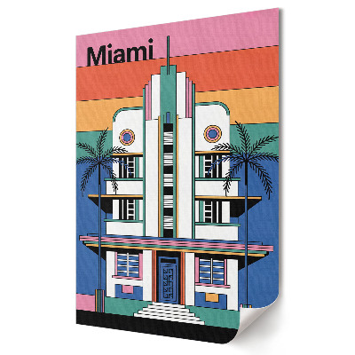 Plakát poszter Miami színes, retró építészete