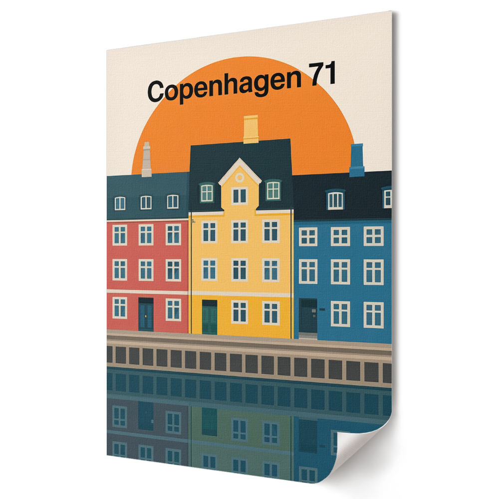 Fali poszter Koppenhága színes bérházai 71-ben