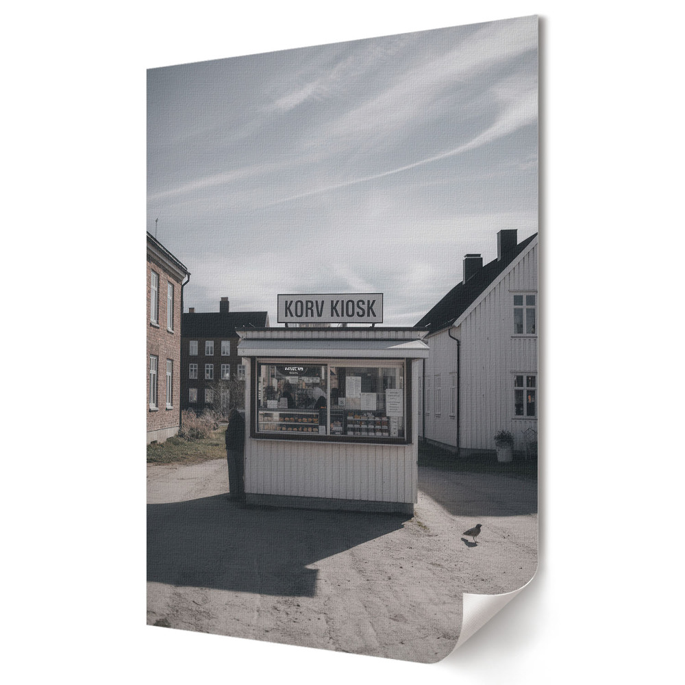 Plakát nyomtatás Hot dog stand a városban