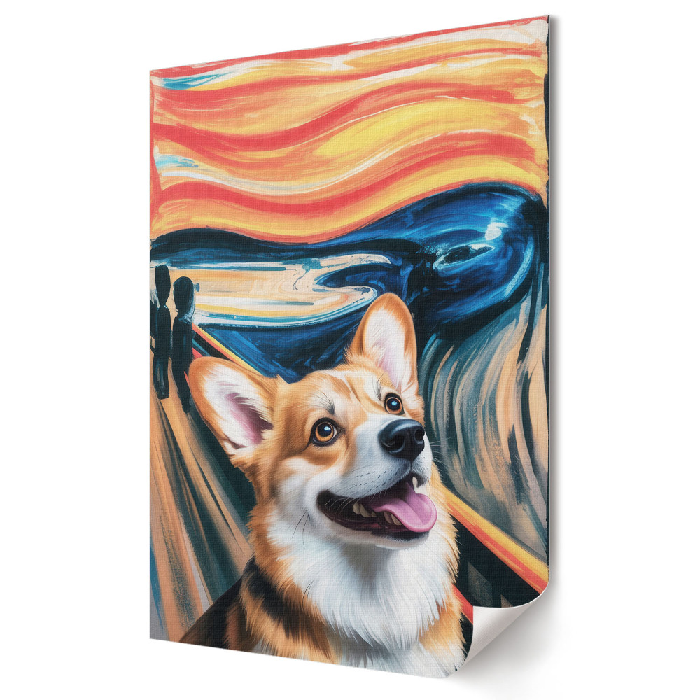 Fali poszter Corgi az absztrakt expresszionizmus stílusában