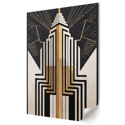 Plakát poszter Art Deco toronyház arany színben