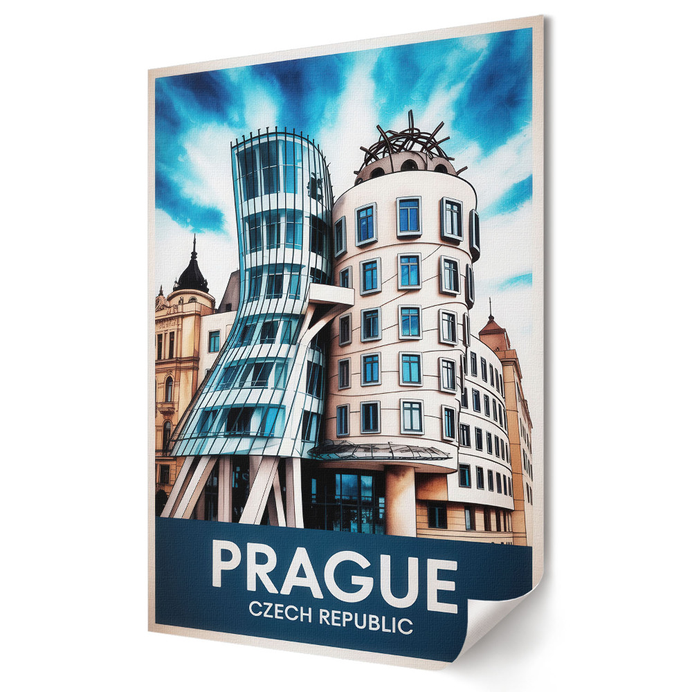 Plakát poszter Prága modern építészete színesben