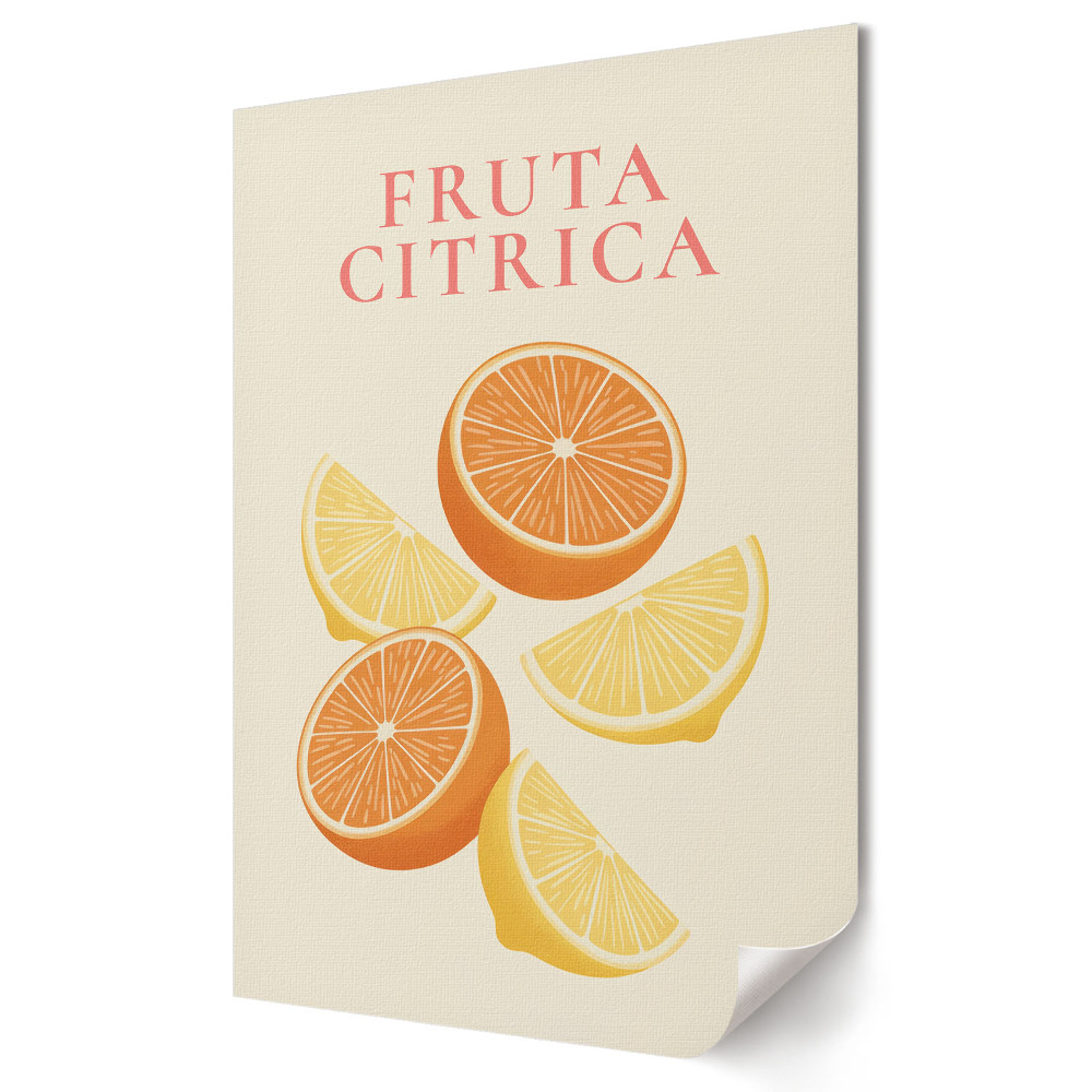 Fali poszter Színes citrusfélék művészi stílusban