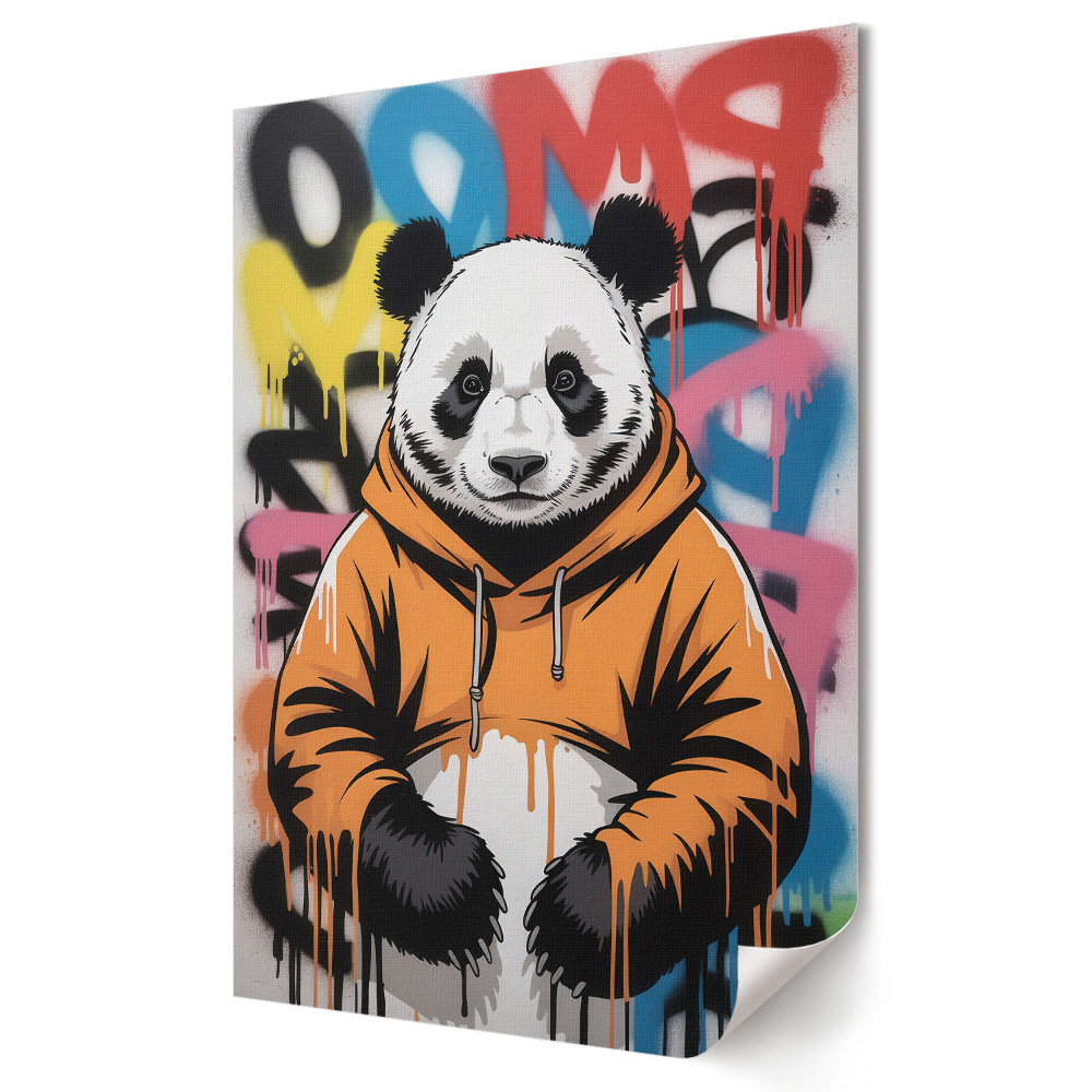 Fali poszter Stílusos panda városi hangulattal