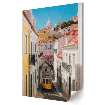 Fali poszter Lisszabon színes utcái villamossal