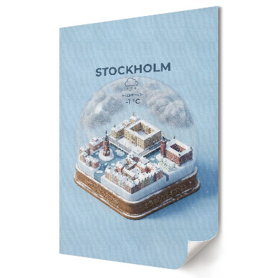 Plakát nyomtatás Stockholm téli varázsa üvegben