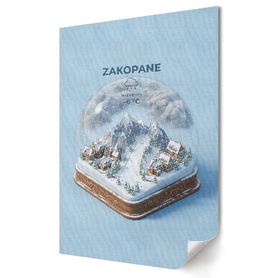 Fali poszter Zakopane téli tája üvegben