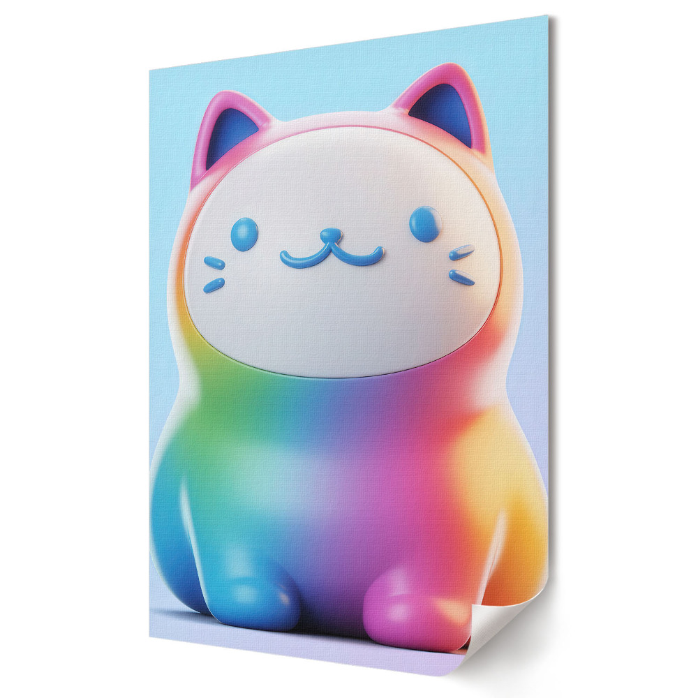 Plakát poszter Színes kawaii cica