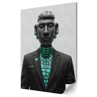 Futurisztikus cyberpunk stílusú portré poszter