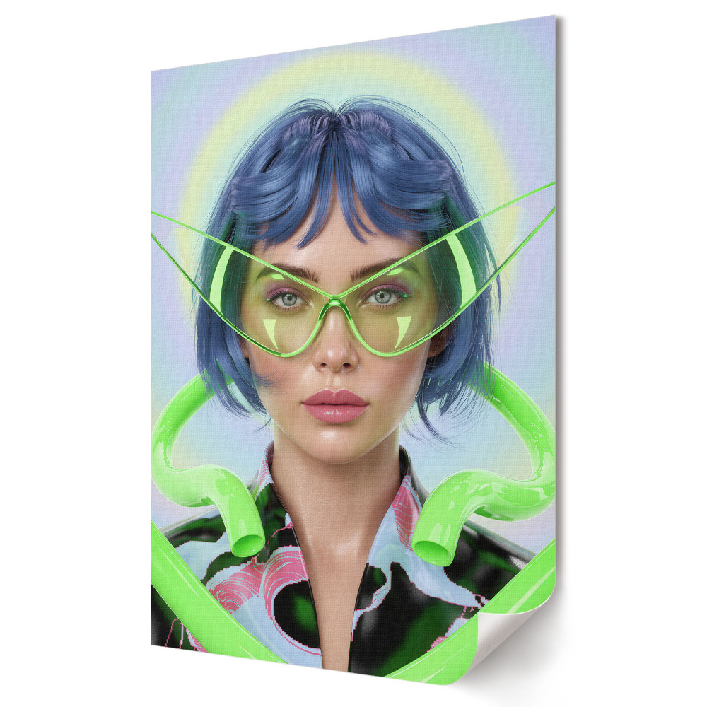 Plakát nyomtatás Futurisztikus divat neon színekben