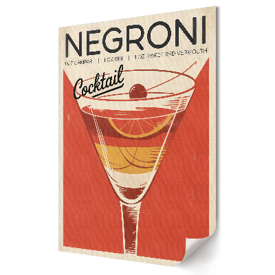 Klasszikus retró Negroni koktél fali poszter