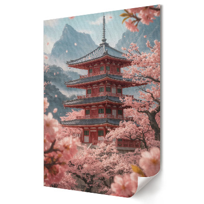 Fali poszter Tavaszi virágok egy japán tájban