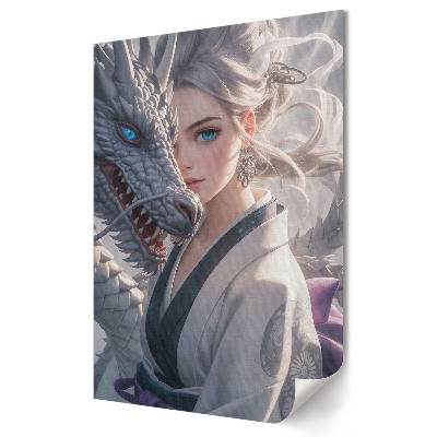 Fali poszter Sárkány és harcos harmóniában