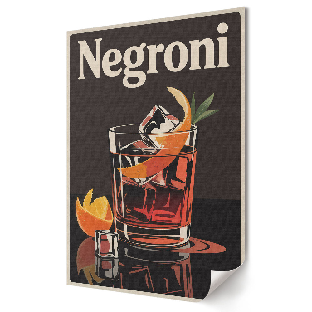 Plakát poszter Egy klasszikus retró Negroni koktél