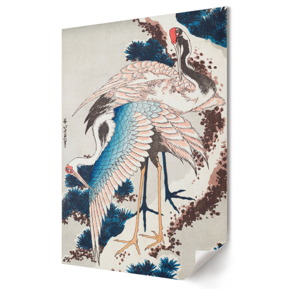 Fali poszter A japán stílusú daruk eleganciája