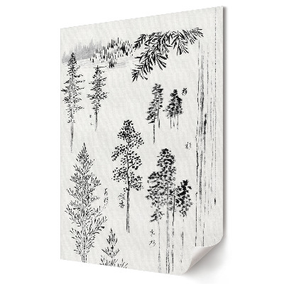 Minimalista erdei táj poszter fekete színben
