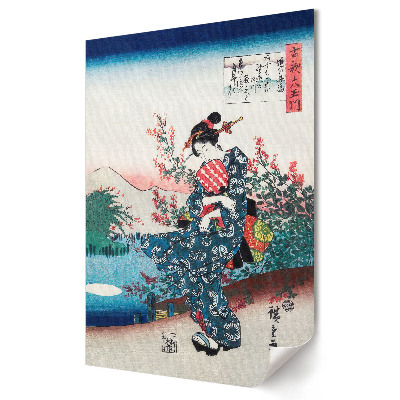 Fali poszter Hagyományos japán nő egy tájképen