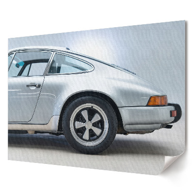 Retro poszter egy klasszikus Porsche elegáns sziluettjével