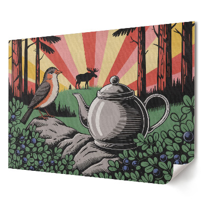 Tea kikapcsolódás erdei környezetben fali poszter