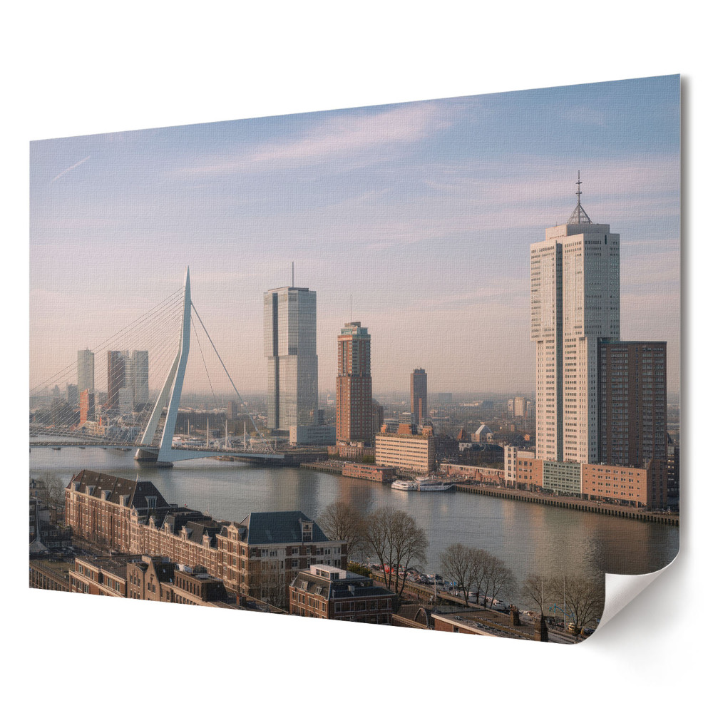 Plakát Rotterdam látképe napfelkeltekor