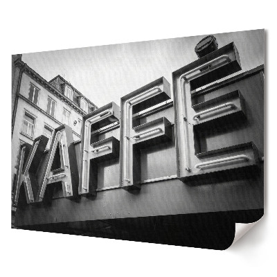 Retro stílusú fekete-fehér kávézós poszter