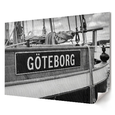 Retro poszter: Hajó Göteborg kikötőjében