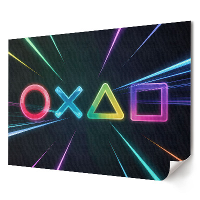 Retro poszter Neon színű játékszimbólumok