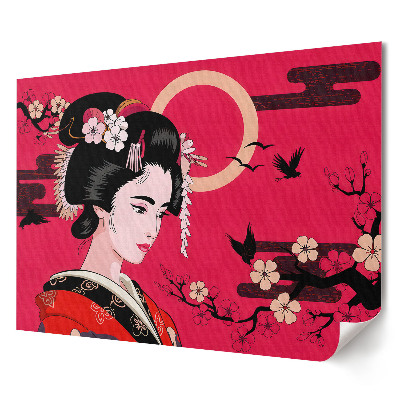 Retro poszter Japán szépség egy virágzó tájban
