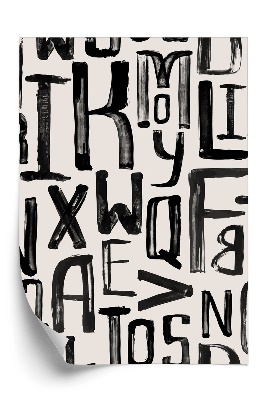 Öntapadó tapéta Varrat nélküli mintát a vintage stílusú egyenetlen betűk