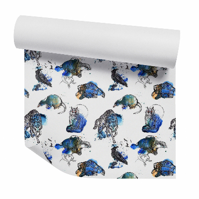 Modern tapéta Erdei állatok festve