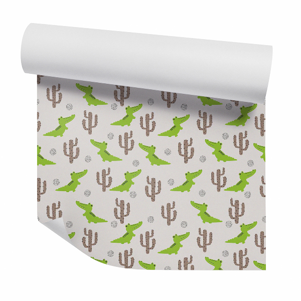 Foto tapeta Vicces krokodil kaktuszok között