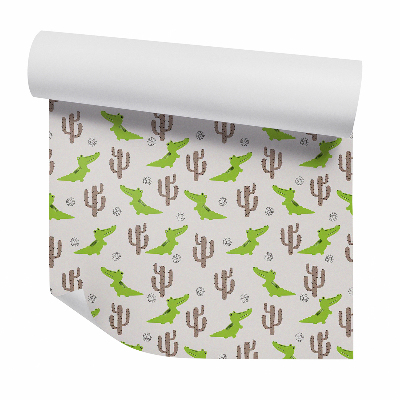 Foto tapeta Vicces krokodil kaktuszok között