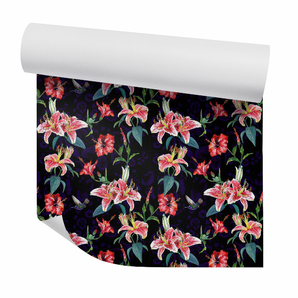 Foto tapeta Kolibri trópusi virágokban