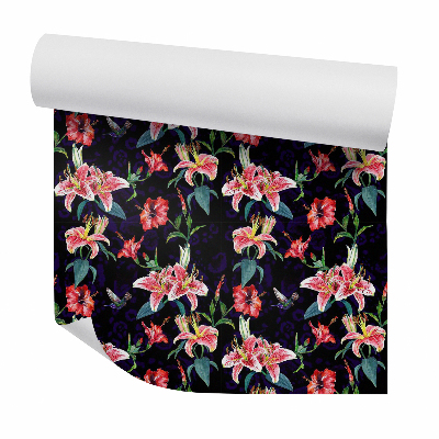 Foto tapeta Kolibri trópusi virágokban