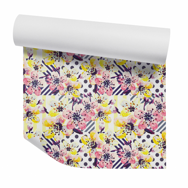 Modern tapéta Pasztell virágok dekoratív mintával