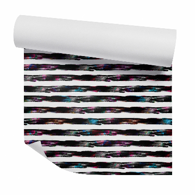 Öntapadós tapéta falra Vízszintes feketére festett csíkok