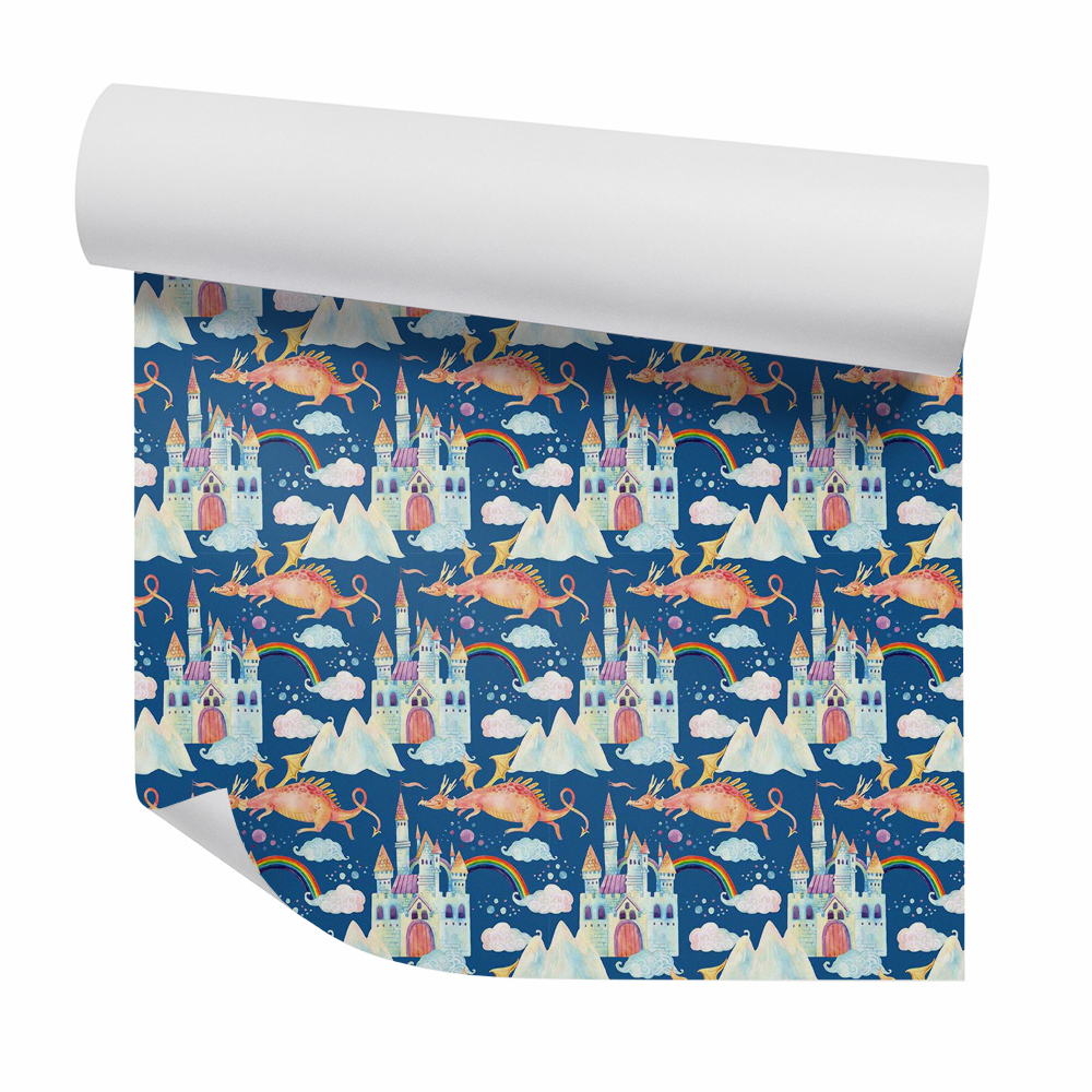 Modern tapéta Mesebeli vár és sárkány