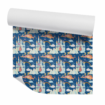 Modern tapéta Mesebeli vár és sárkány