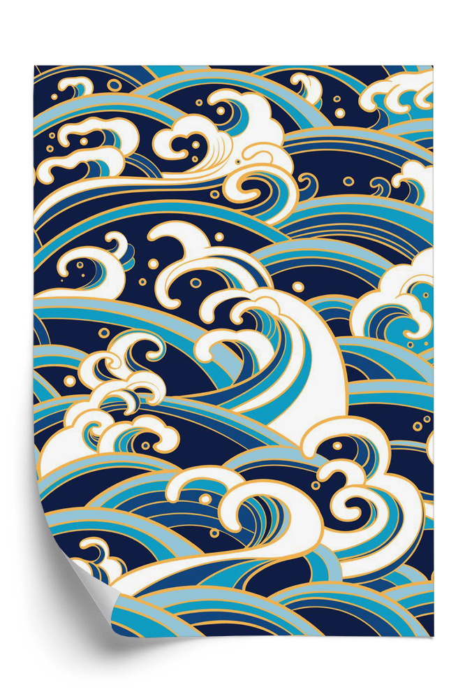 Tapéta Varrat nélküli mintát a víz hullámai