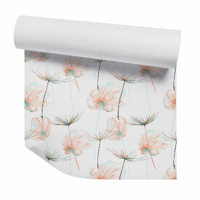 Modern tapéta Akvarell barack és menta virágok