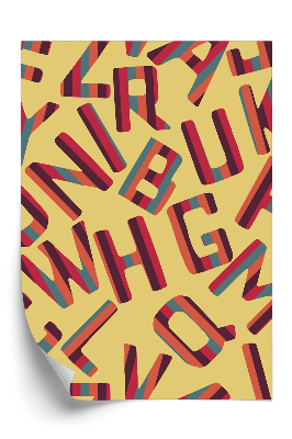 Tapéta Ábécé sárga alapon