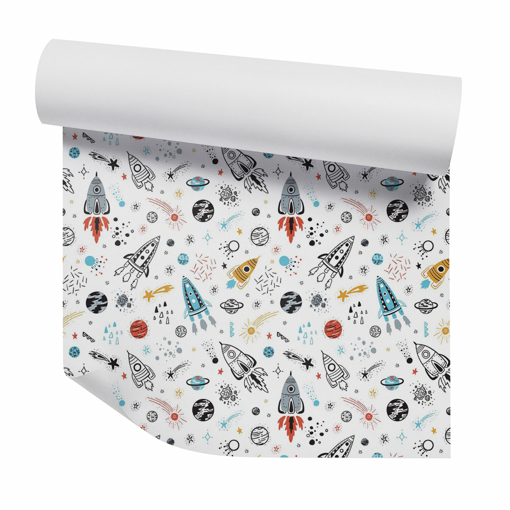 Dekor tapéta Űr rakéták kis bolygókat