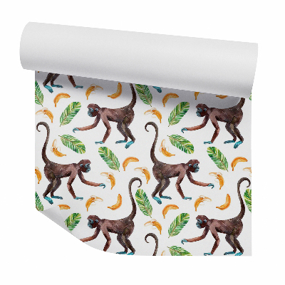 Dekor tapéta Aranyos majmok és banán