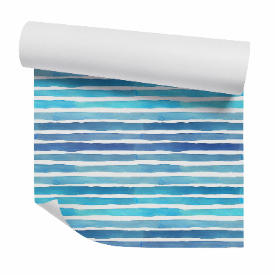 Zidna tapeta Vízszintes kék akvarell csíkok