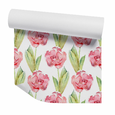 Zidna tapeta Akvarell piros gyönyörű virágok