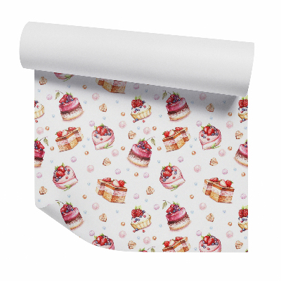 Öntapadós tapéta falra Torta édességek és szívek