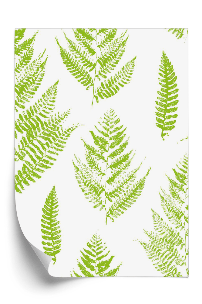 Öntapadó tapéta Varrat nélküli mintát páfránylevelekkel