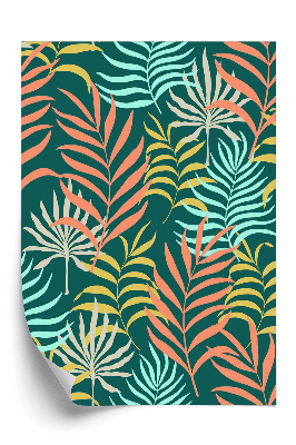 Öntapadós tapéta Varrat nélküli mintát kézzel rajzolt trópusi levelekkel