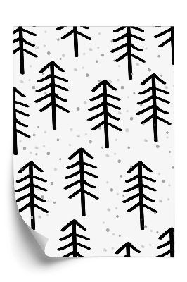 Öntapadó tapéta Rajzfilm erdő télen