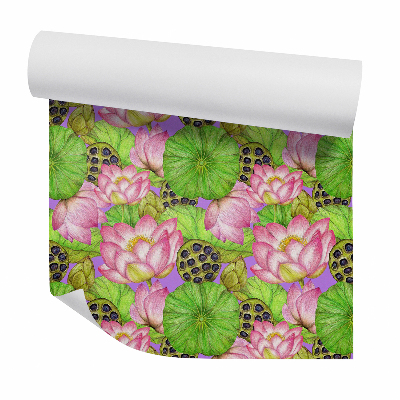 Foto tapeta Rózsaszín virágok a növények között